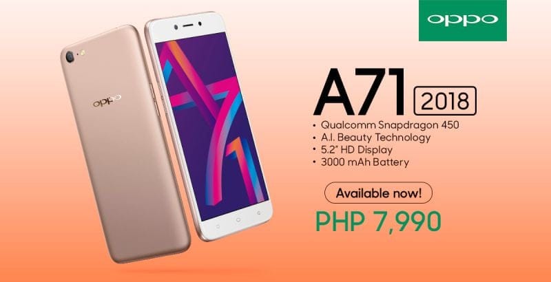 Oppo A71 2018 Now Available In The Philippines Priced At Php7 990 Noypigeeks