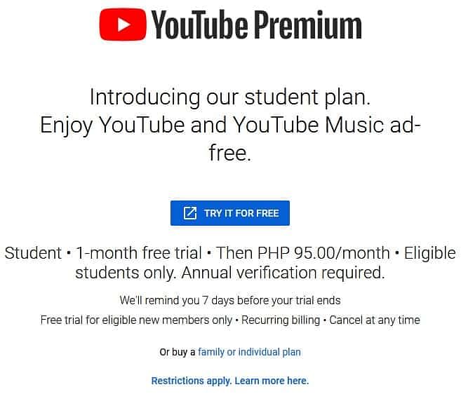 How To Get Youtube Premium Student Rate In The Philippines Noypigeeks