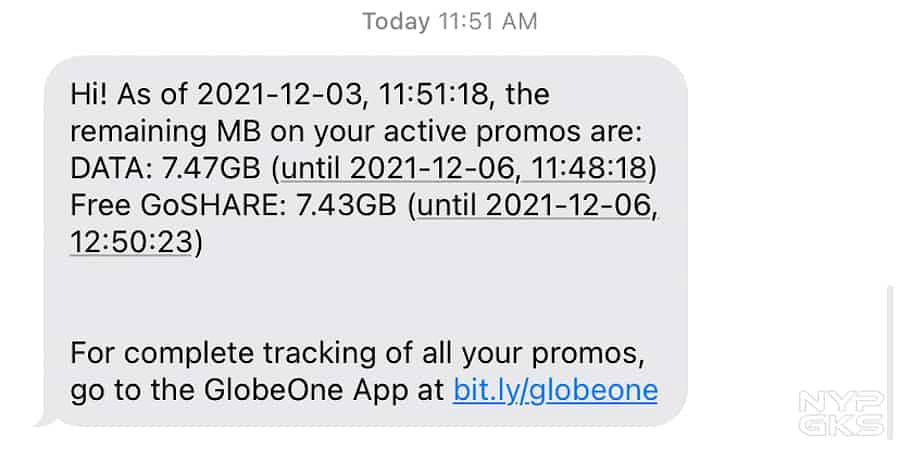 Globe how to know best sale remaining data