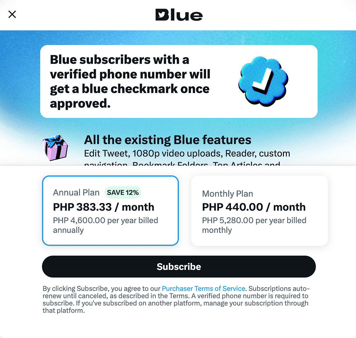 Twitter-Blue-PH-Price